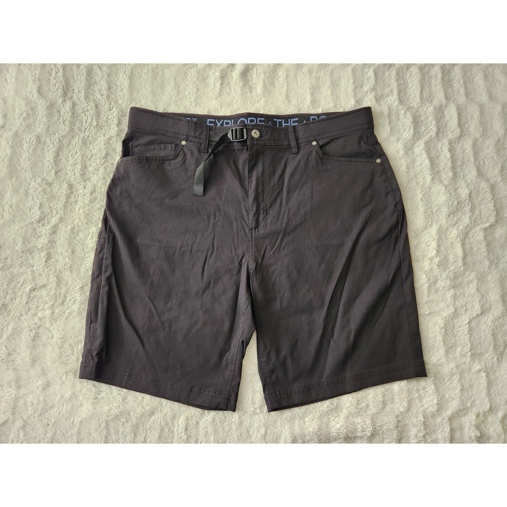Gerry Men's Venture Hiking Shorts Black Size 40 Nylon Spandex Stretch Belted